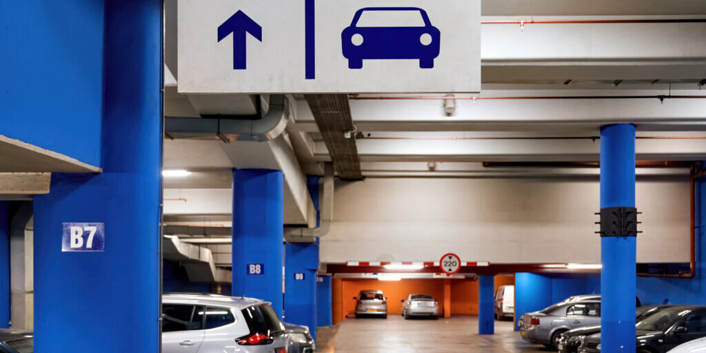 Parking full of cars in Nicosia, Cyprus